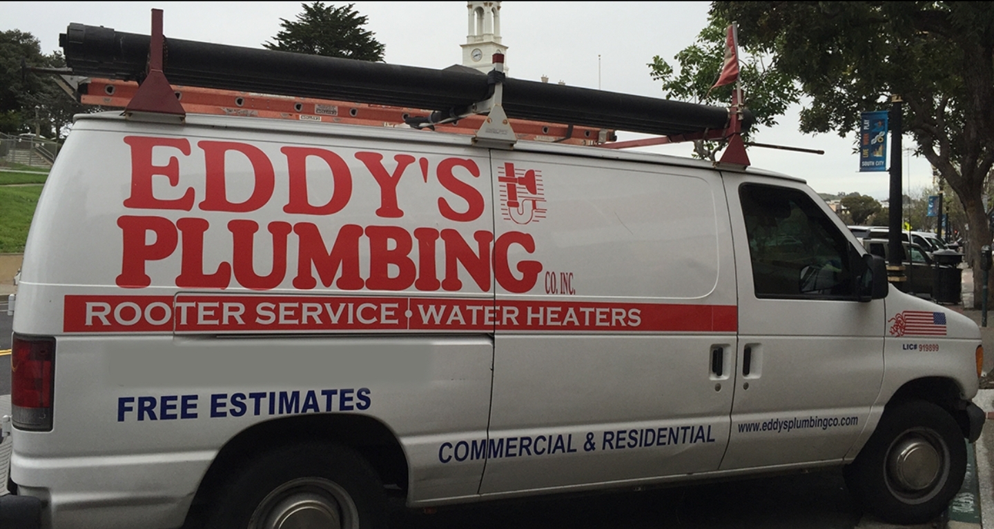 Eddy's Plumbing Co. service van in South San Francisco